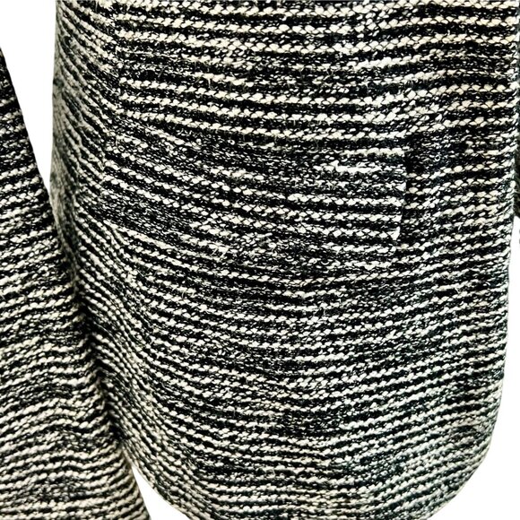 Talbots Petites 2P Berkeley Black & White Tweed Knit Blazer Nubby Cozy - Picture 6 of 11